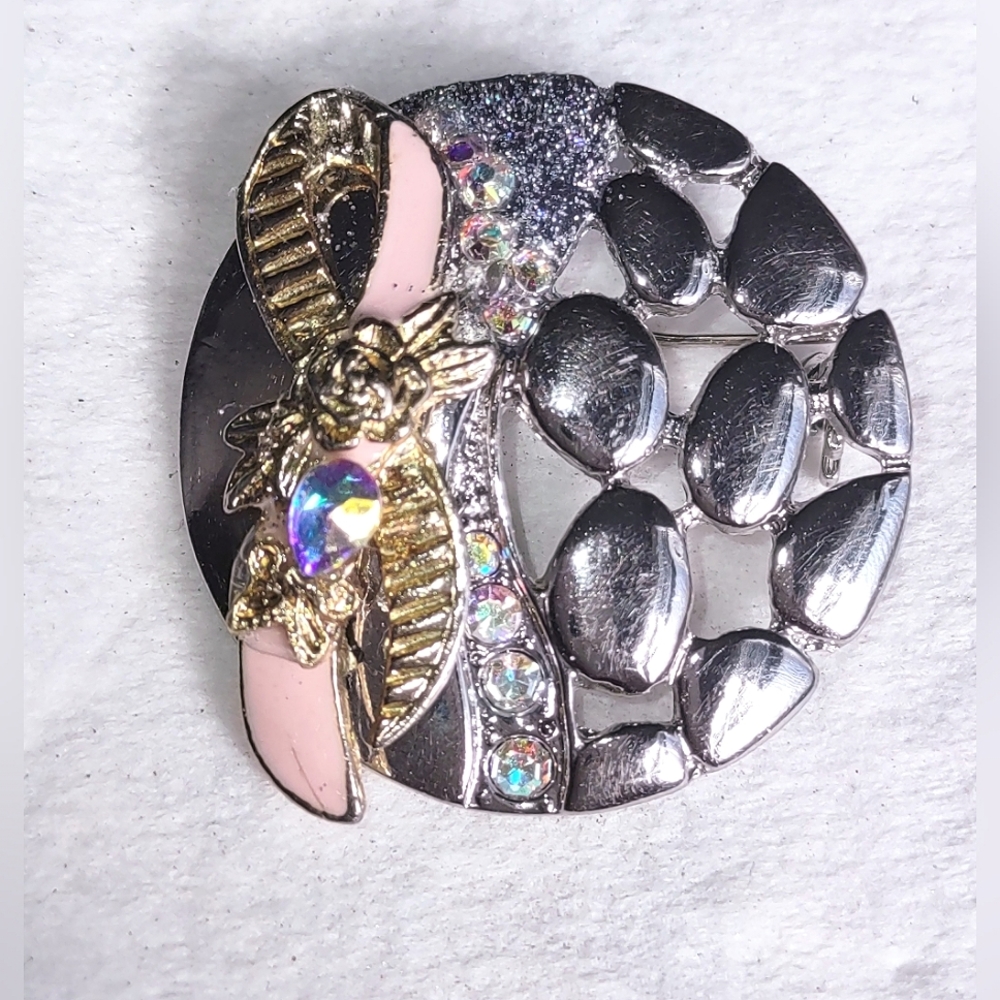 Breast Cancer Awareness Pink Ribbon Modified Theme Brooch
